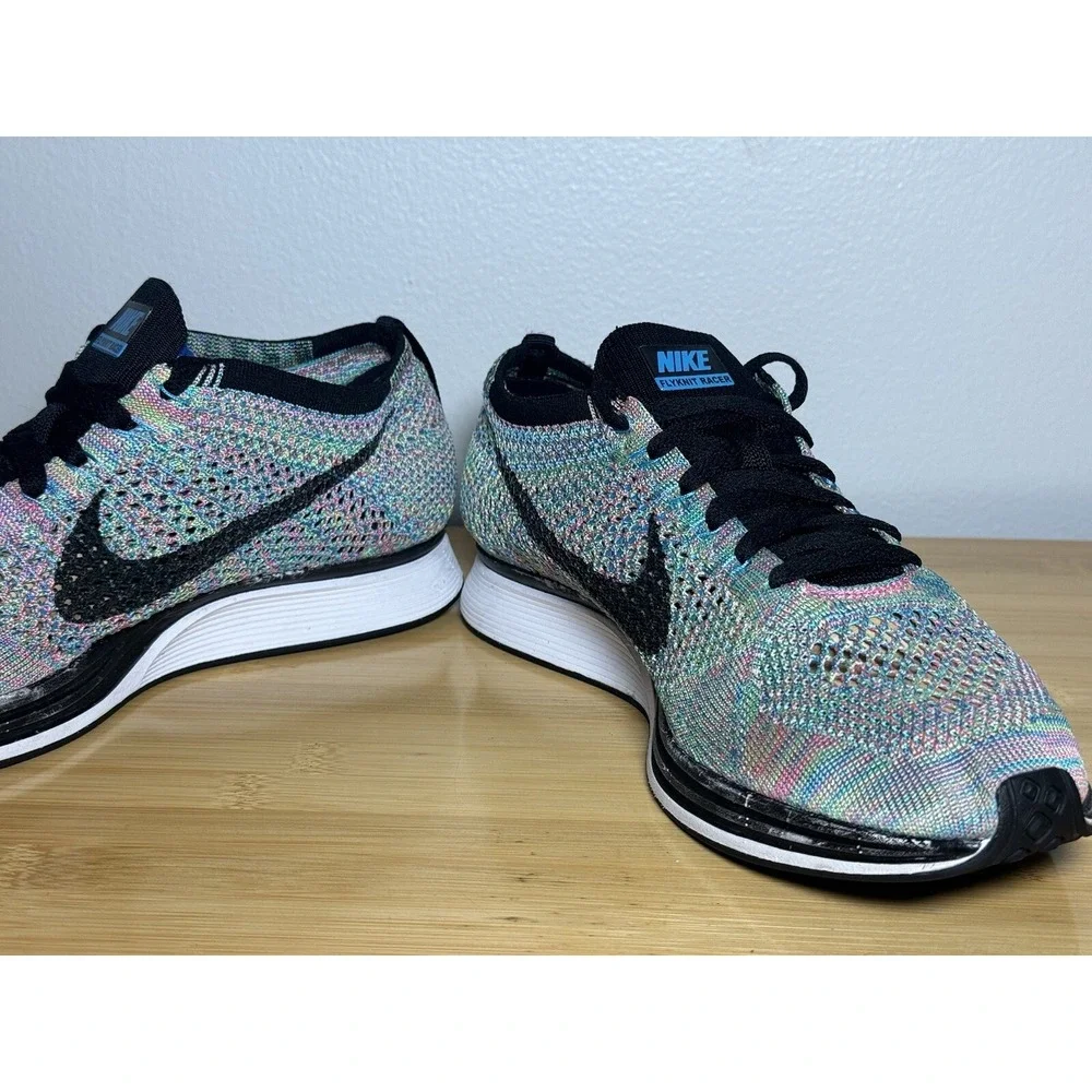 Size 9.5 - Nike Flyknit‎ Racer Multi-Color 2.0 - Men 526628-304